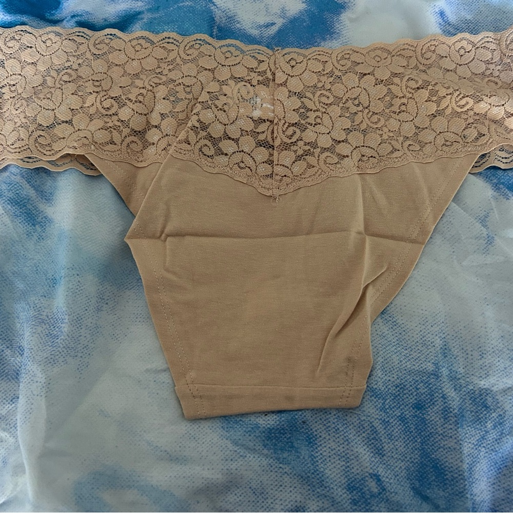 Elegant Lace Trimmed Tan Panties